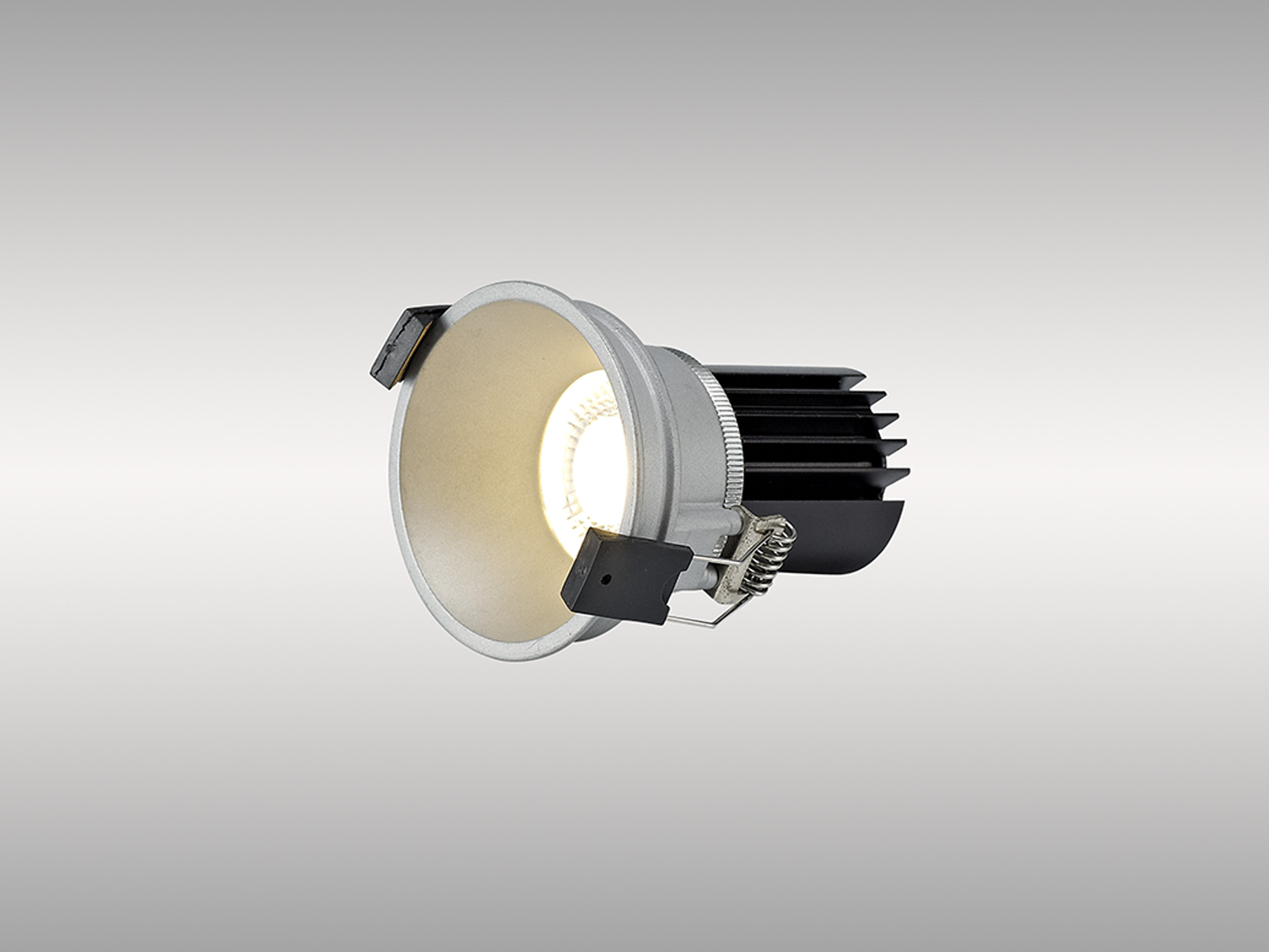 Bania 12 Powered by Tridonic  12W 2700K 1200lm 36° CRI>90 LED Engine, 350mA Silver Fixed Recessed Spotlight, IP20 DM201695  Dlux Bania 12